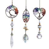 3 pcs Hanging Crystal Pendant Window Hanging Ornaments Car Hanging Ornament Outdoor Garden Decor Accessories