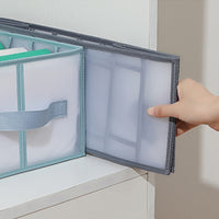 9 Grids Storage Closet Wardrobe Jeans Divider Clothes Drawer Organizer-Blue