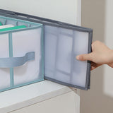 9 Grids Storage Closet Wardrobe Jeans Divider Clothes Drawer Organizer-Blue