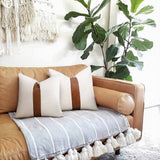 Throw Pillow Cover Farmhouse Style Stripe Patchwork Modern Square Cushion Cover – Style 2