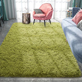 Floor Shaggy Fluffy Area Rug Modern Soft Shag Mat for Bedroom Living Room Green