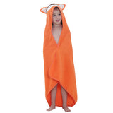 Cartoon Kids Bath Towel Soft Hooded Kids Towel Orange