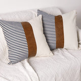 Stripe Patchwork Throw Pillow Cover Farmhouse Modern Square Cushion Cover – Style 1