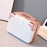 14 Inches Travel Suitcase Hard Shell Cosmetic Case Portable Carry Suitcase White