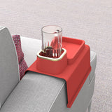 Silicone Sofa Arm Cup Holder Tray -Red