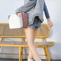 14 Inches Travel Suitcase Hard Shell Cosmetic Case Portable Carry Suitcase White