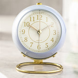 Travel Alarm Clock Classic Silent Desk Snooze Night Light Clock Blue