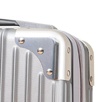 14 Inches Travel Suitcase Hard Shell Cosmetic Case Portable Carry Suitcase Silver Grey