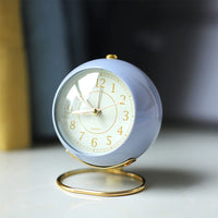 Travel Alarm Clock Classic Silent Desk Snooze Night Light Clock Blue