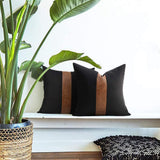 Throw Pillow Cover Farmhouse Decor Stripe Patchwork Modern Decor Square Cushion Cover-Style 4
