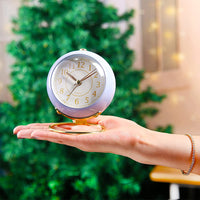 Travel Alarm Clock Classic Silent Desk Snooze Night Light Clock Blue