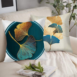 2Pcs Pillow Cover Farhouse Ginkgo Leaf Plant Leaves Pillow Cushion Cover Style 4