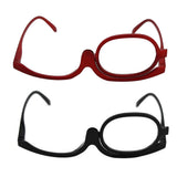 2Pcs Rotatable Magnifying Reading Flip Eyeglasses Foldable Women Reading Glasses Make Up Spectacles-2.0 Positive Diopter