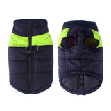 Plus Size Waterproof Pet Clothes Cold Weather Dog Warm Vest Jacket Vest Coat Green
