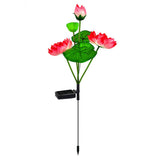 Color-Changing LED Solar Powered Lotus Flower Lights Yard Garden Decor Pink