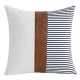 Stripe Patchwork Throw Pillow Cover Farmhouse Modern Square Cushion Cover – Style 1