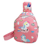 FancyGrab Sling Bag Shoulder Chest Bag – Girls & Boys School Bag Pink Unicorn
