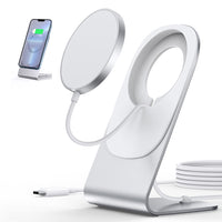 15W Qi Magnetic Wireless Fast Charger with Phone Holder Charging Station Charging Dock Stand