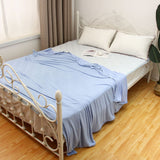 Summer Cooling Blanket with Single Sided Cold Effect Suitable for Hot Sleeper and Night Sweat 140 x 190cm-Blue