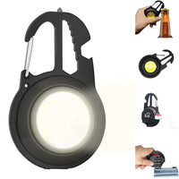 Mini COB LED Key Ring Flashlight Work Light Pocket Rechargeable Torch Camping