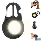 Mini COB LED Key Ring Flashlight Work Light Pocket Rechargeable Torch Camping