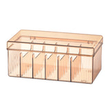 6 Compartments Data Cable Management Box Power Cord Organizer Box Charger Storage Box with Lid Brown