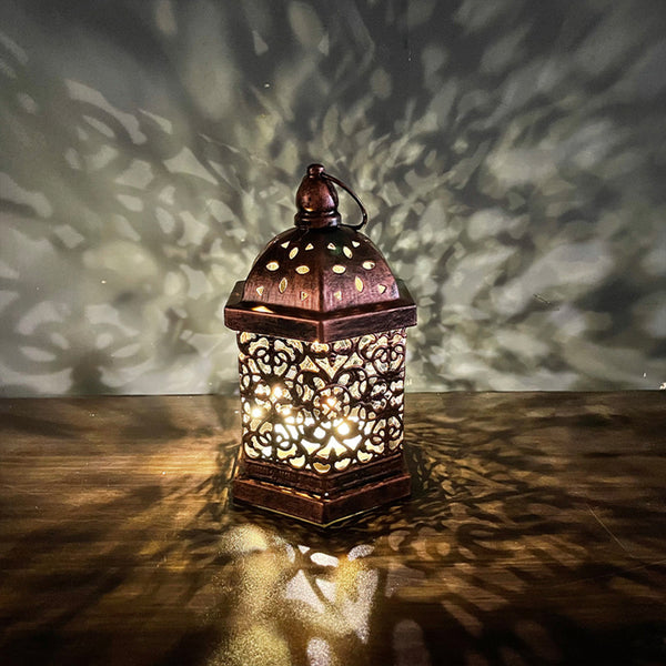 Hollow Carved Lantern Light Decorative Lamp for Holiday Ornaments Style 2