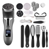 Rechargeable Electric Foot File Kit Pedicure Sander Waterproof 2 Speeds Foot Callus Black
