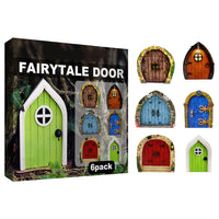 Set of 6pcs Miniature Fairy Door for Tree Outdoor Garden Decoration Fairy House Style 1