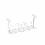 2Pcs Under Desk Organizer Cable Management Tray Adapter Cord Wire Holder White
