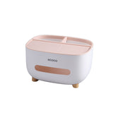 Multifunction Tissue Box Cover Table Napkin Paper Case for Bathroom Pink