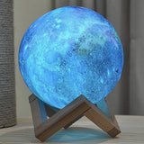 15CM 3D Galaxy Lunar Moon Lamp 16 Color Touch Remote Night Light Star