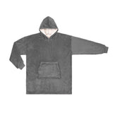 Unisex Warm Oversized Fleece Hoodie Blanket Sweatshirt Hooded with Pocket Gray