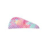 Fish Scales Style Print Microfiber Hair Drying Cap Yellow