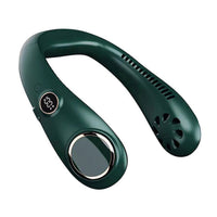USB Portable Hanging Neck Fan Cooling Air Cooler Mini Electric Air Conditioner-Green