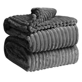 Flannel Blanket Soft Warm Throw Blanket Grey