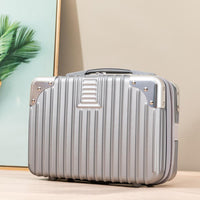 14 Inches Travel Suitcase Hard Shell Cosmetic Case Portable Carry Suitcase Silver Grey