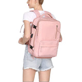 Sport Backpack Travel Rucksack Duffel Shoulder Hiking Camping Bag with Shoe Compartment Pink