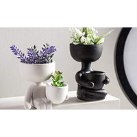 2 Pack Same Colour Same Style Imitation Human Shaped Ceramic Flowerpot Home Decor