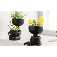2 Pack Same Colour Same Style Imitation Human Shaped Ceramic Flowerpot Home Decor