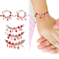 63Pcs Christmas DIY Bracelet Making Kit Pendant Bracelet Ornaments Red