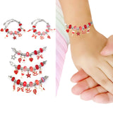 63Pcs Christmas DIY Bracelet Making Kit Pendant Bracelet Ornaments Red