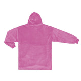 Unisex Warm Oversized Fleece Hoodie Blanket Sweatshirt Hooded with Pocket Pink