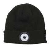 Wireless Bluetooth Beanie Hat with Head Light Wireless Stereo Headphone Black