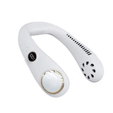 USB Portable Hanging Neck Fan Cooling Air Cooler Mini Electric Air Conditioner-White