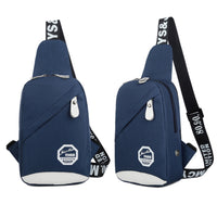 Outdoor Nylon Chest Bag Cross-Body Bag Blue