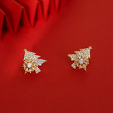 Snowflake Rotating Earrings Stud Christmas Tree Jewellery Women Gift