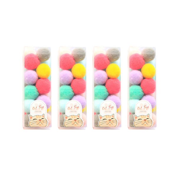 4 Sets Pet Elastic Plush Toy Ball