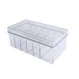 6 Compartments Data Cable Management Box Power Cord Organizer Box Charger Storage Box with Lid Clear