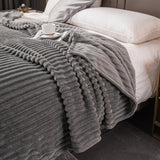Flannel Blanket Soft Warm Throw Blanket Grey